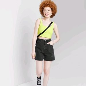 Wild fable Women's high-rise cutoff midi Jean shorts black 6